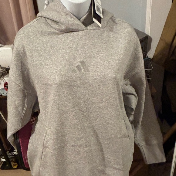 Adidas Heather Gray Pullover Hoodie - Picture 1 of 2
